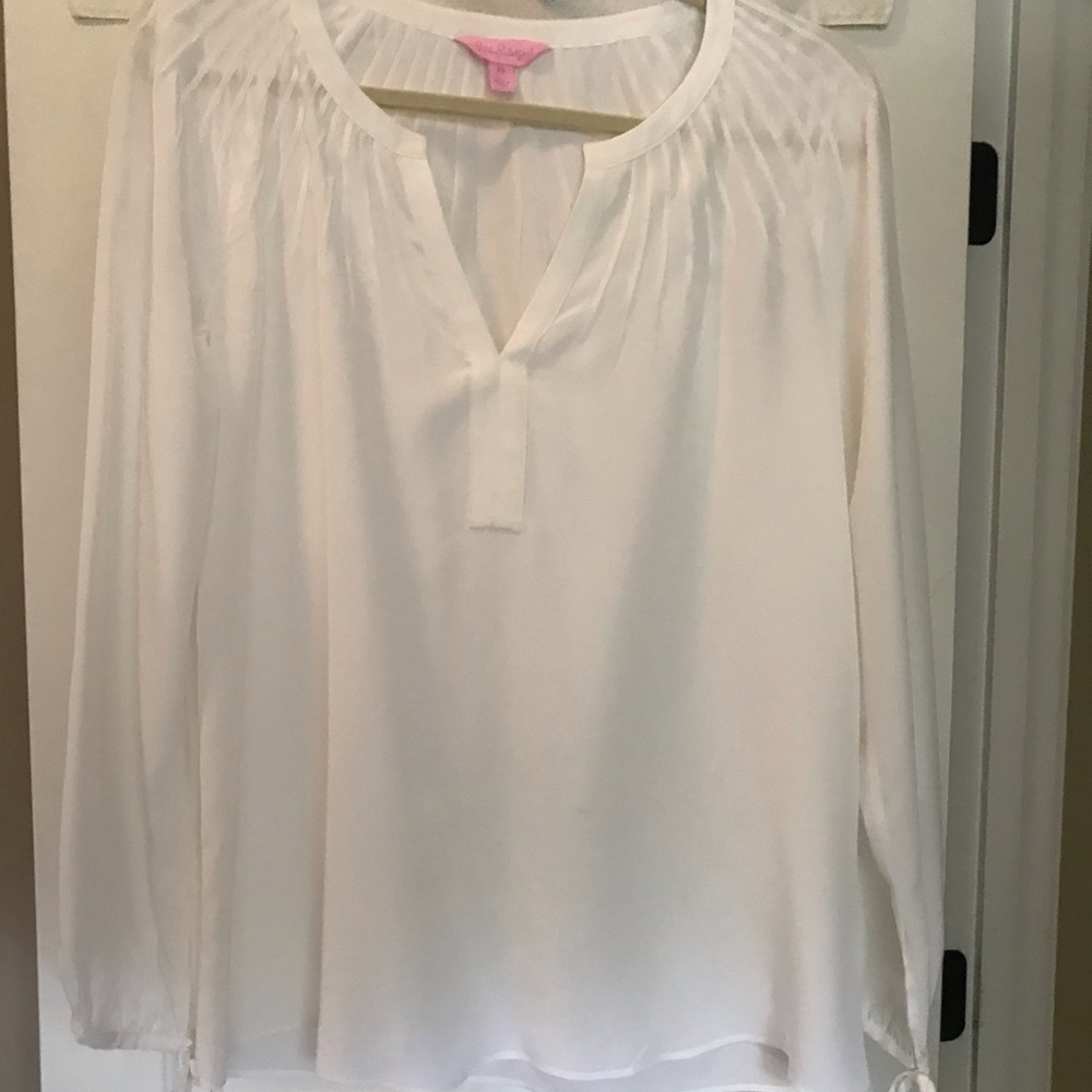 Lilly Pulitzer white silk top.